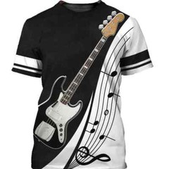 1 Piece Custom Your Picture 3D Fashion Music T-Shirt Pullover Short Sleeve