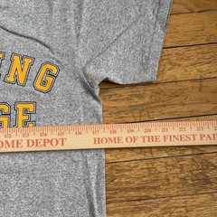 Vintage 90s Lycoming College Shirt Gray Cotton Rayon Size Small