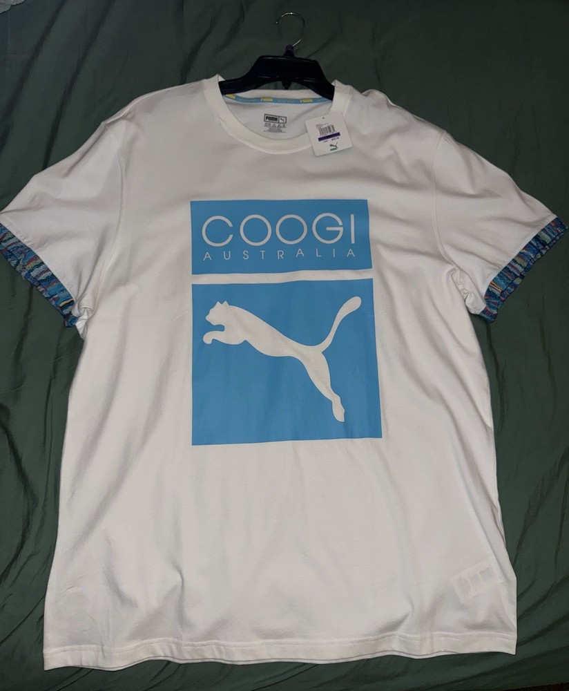 Men’s Puma x Coogi Australia Logo Tee | White / Blue | Size 2XL NEW