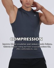 5 Pack Men’s Athletic Compression Shirts Sleeveless Workout Tank Top Sports B…