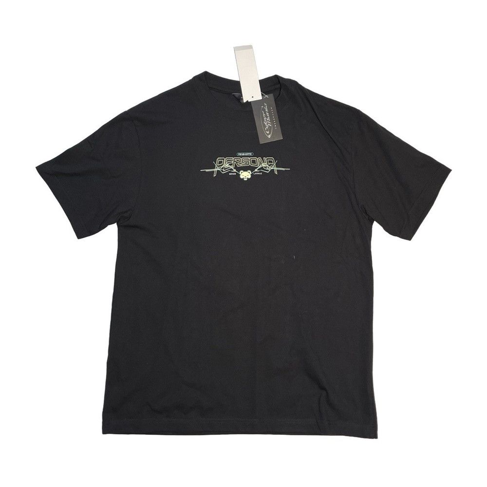 Penshoppe Philippines Men’s Black Graphic Logo Tee Size L Cotton Knit Crew Neck