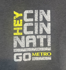 Next Level Apparel Men’s T-Shirt “Hey Cincinnati Go Metro” L Large Gray Tee