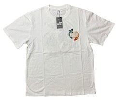 Niepce Lucky Twin Japanese Streetwear Embroidery T-shirt Koi Fish T-shirt Sz L