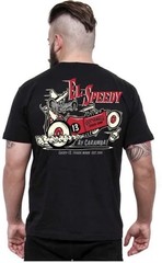 Lucky 13 El Speedy 13 Black Graphic Print Crew Neck T-Shirt L Cotton