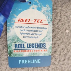 Reel Legends Shirt Mens M Blue Aquatic Camouflage Polyester Sun Protection NEW