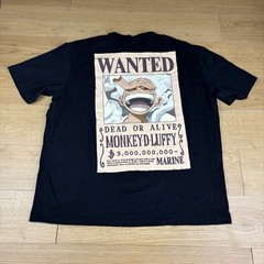 One Piece Monkey D Luffy Wanted Poster Graphic T-Shirt Anime Tee Men’s XL