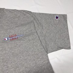Champion Script Logo T-Shirt Men’s Medium Gray Hip Hop Hipster Sportswear Y2K