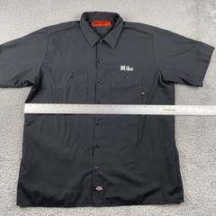 Dickies Custom Rod’s Auto Shop Work Shirt Button Up Embroidered Black XL Blend