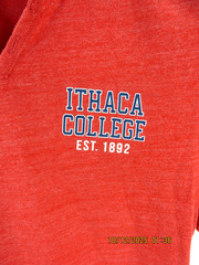 LEAGUE 91 SZ M Polyes/Cotton/Rayon Men’s ITHACA COLLEGE Logo 2 Button T- Shirt