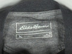 Eddie Bauer Thermal Henley Men M Gray Waffle Knit Outdoor Casual Layer Shirt