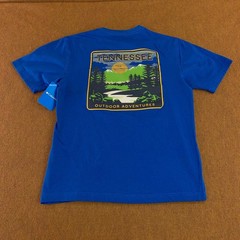 Columbia Mens Small Blue Serene Graphic Short Sleeve Crew Neck Tee NWT *Flaw