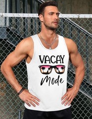 Tank Top for Men Beach Men’s Tank Shirts Tank Tops Men Summer Sunglasses Grap…