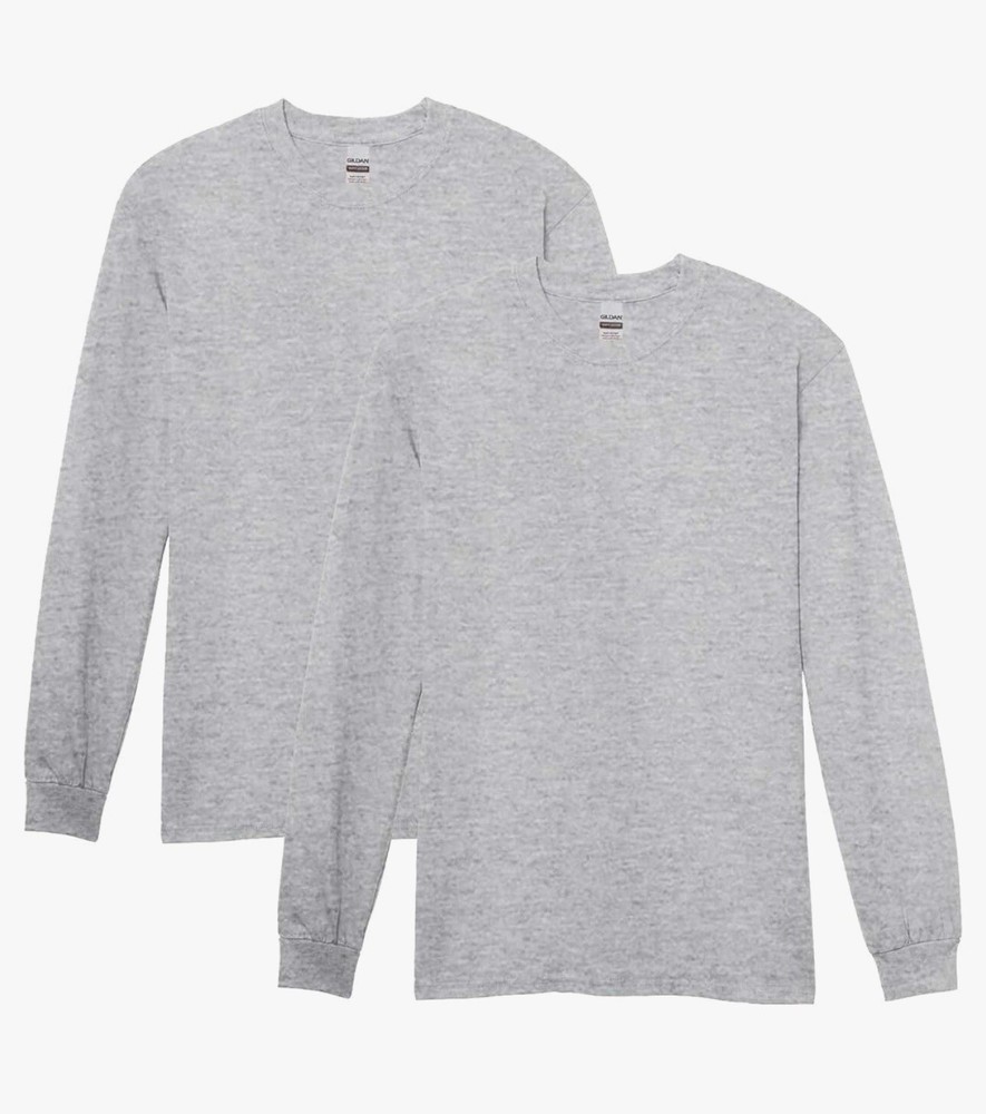 Gildan Adult Heavy Cotton Long Sleeve T-Shirt, Style G5400, 2-Pack XL