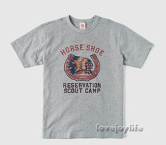 NON STOCK US Retro Heavy Cotton T-Shirt Painted Chieftain/Horse Shoe Basic Tee