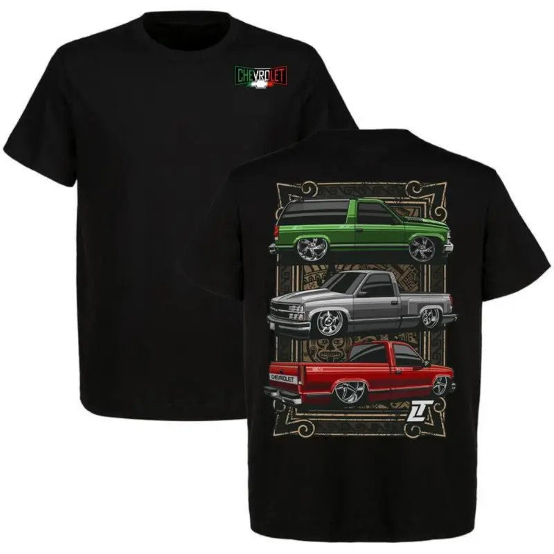 🚀 Mexican Pride Chevy Trucks Tee – 100% Cotton Lowered Truck Lifestyle Graphic