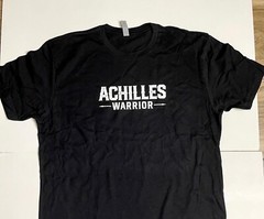Unisex Black Graphic T-Shirt AchillesWarrior Logo 100% Cotton Fits True To Size