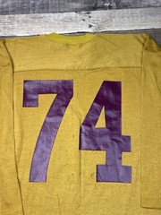 Vintage 70s Champion Wisconsin Ath. Dept Jersey 3/4 Sleeve Shirt Hockey Mens XL
