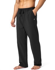 Pudolla Men’s Cotton Yoga Sweatpants Athletic Lounge Pants Open Bottom Casual…