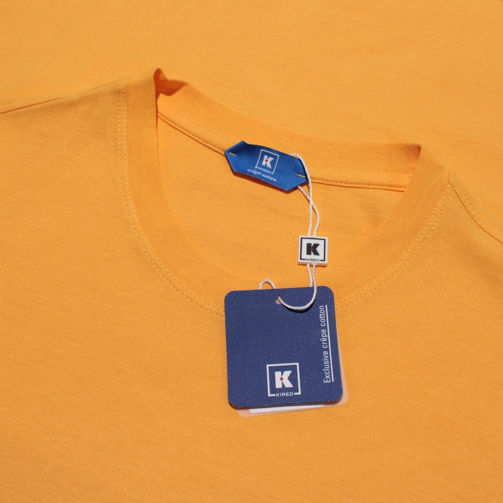 Kired NWT Short Sleeve T-Shirt Size 50 (US M) in Solid Yellow 100% Cotton