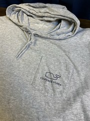 Vineyard Vines Hoodie Shirt Men Medium Lightweight Pullover Whale Logo Gray