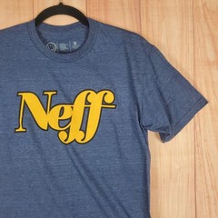 Neff T Shirt Mens Small Blue Cotton Spellout Logo Outdoor Casual Graphic Tee