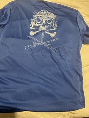 A4 Royal Blue Short Sleeve T-Shirt Size L 22 Pit To Pit 28 Neck To Hem Skater