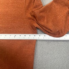 01.ALGO Performance Henley Shirt Mens XL Orange Waffle Knit UPF 50+ Quick Dry