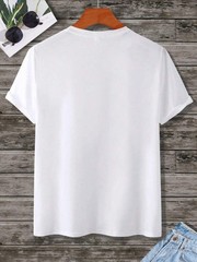 AnChiStreetwear Plus Size Letter Graphic Tee Men’s Short Sleeve Crew Minimalist