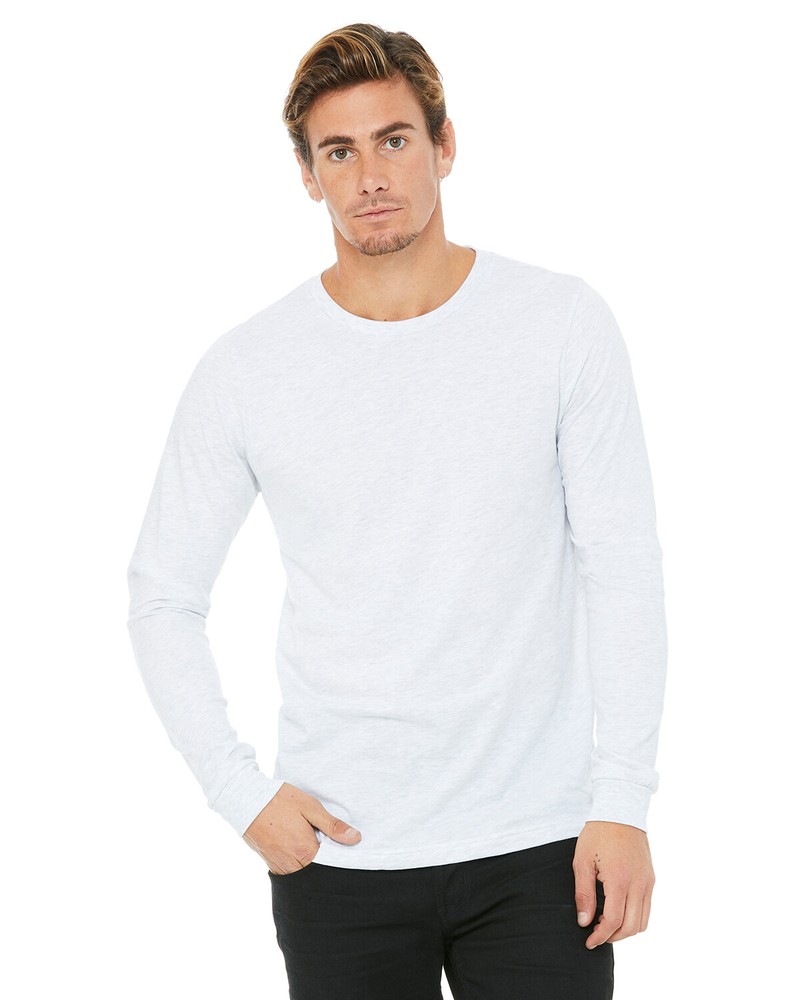 Bella + Canvas Unisex Jersey Long-Sleeve T-Shirt 3501 Cotton Crew Neck T Shirt