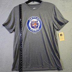 MLB Detroit Tigers Shirt Mens XL Gray Baseball Outdoor Sports Classic Retro NWT