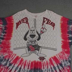 Vintage Underdog Shirt Mens 2XL Red Tie Dye Never Fear MMA Dog Cage Fighting