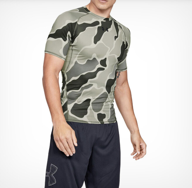 Under Armour Gravity Green Men Size T-shirt Compression Short Sleeve 1345722 388