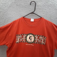 Mexico Shirt Adult 2XL XXL Orange Mazatlan Gecko Lizard Iguana Aztec Southwest