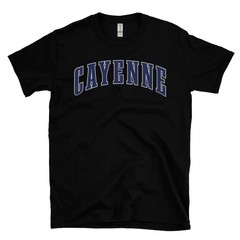 CAYENNE T-SHIRT VARSITY LOGO college style vehicle car driver