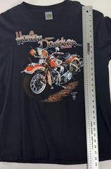 Vintage 1980s 3D Emblem Harley Davidson Reno 1989 Long Sleeve T Shirt Mens L