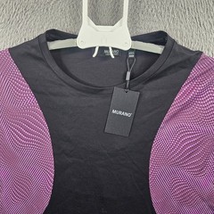 NEW Murano T-Shirt Men 4XB Stretch Short Sleeve Black Purple Liquid Luxury