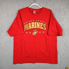 United States Marines Shirt Mens XL Red Made In USA Military Graphic Tee Logo
