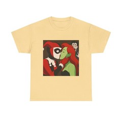 Harley Quinn Poison Ivy Kissing Love Tee Unisex T-Shirt Joker Shocked Batman Ani