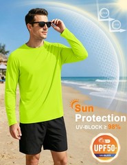 4 Pack Men’s Shirts Long Sleeve Sun Protection UPF 50+ UV SPF Dry Fit T-Shirt…