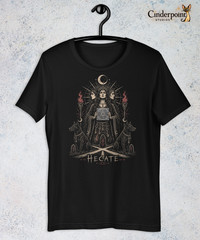 Hecate Triple Goddess T Shirt Dark Fantasy Gothic Pagan Black Witchy Tee XS-5XL