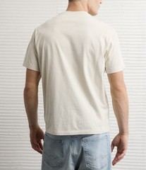 American Eagle Men’s Super Soft Lived In T-Shirt With Icon Size Large Cream