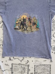 HSK Men’s Graphic T-Shirt XL German Shepherd Dog Print Mineral Wash Cotton