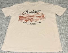 Pendleton Woolen Mills Bronco T-shirt Mens Beige Short Sleeve Cotton Large