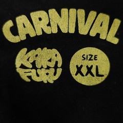Karafuru X Rawtype Riot T Shirt Mens Size XL Black Anime Kaiju Carnival