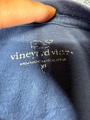 Vineyard Vines T Shirt Mens XL Blue Crew Neck Short Sleeve Logo Chest Pocket Tee