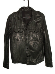 Men’s All Saints SECTION LEATHER SHIRT jacket overshirt M (ref70) £149.99!!!!!