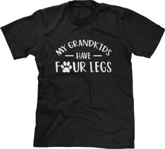 Grandkids Four Legs Pets Dogs Cats Grandparents Gift Funny Saying Mens Tee