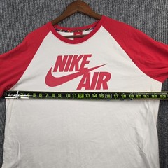 Nike Air Raglan T-Shirt Men’s XL White Red 3/4 Sleeve Baseball Graphic Tee Retro