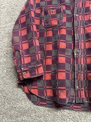 Vintage 60s Champion Cotton Red Plaid Flannel Shirt Size L Gusset Paint Splatter