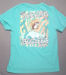 Buc-ees T Shirt Medium 38″ Blue Teal Best Days Short Sleeve